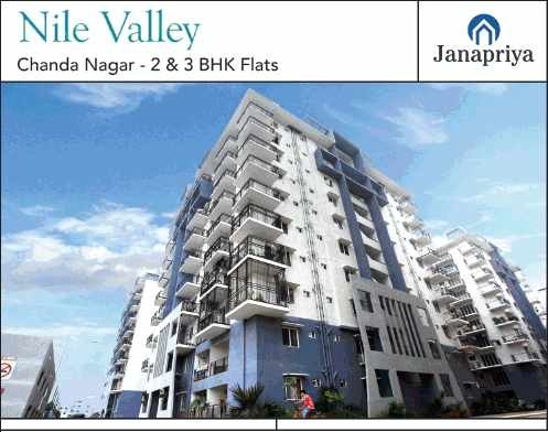 Book 2 & 3 bhk flats at Janapriya Nile valley in Hyderabad